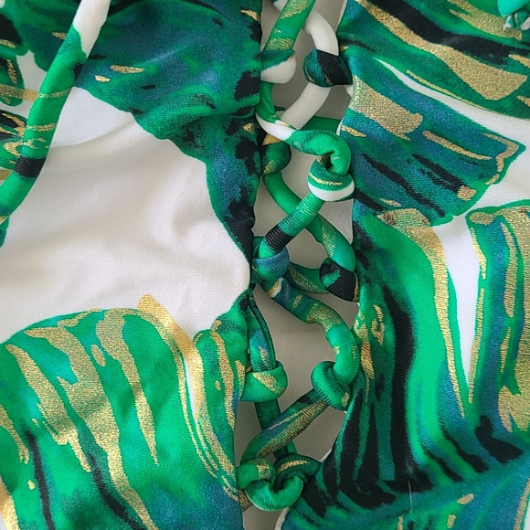 SOLD. LIKE NEW! Venus Lace Up "Palm Island" Plunge One Piece! - Picture 7 of 7